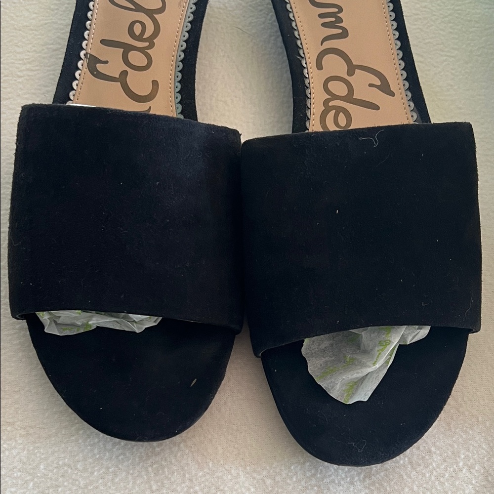 Sam Edelman Black Suede Slide Sandals - Picture 4 of 5